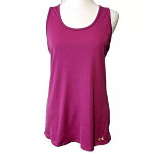 Under Armour Womens Heat Gear Racer Back Tank, XL, Pink, Fitness, Athleisure EUC